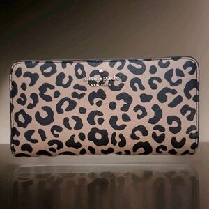 Kate Spade Darcy Large Slim Bifold Leopard Print Wallet